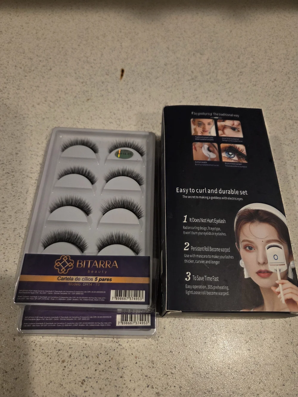 Electric Eyelash Curler with Black False Lashes Set